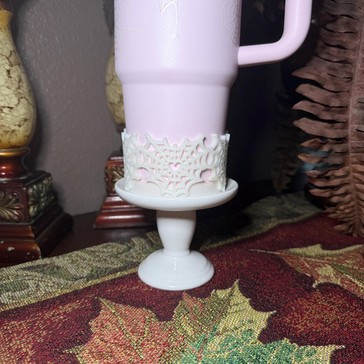 White Glow Green Sugar Heart Spider Web Tumbler boot, Halloween Tumbler Sleeve, Target Stanley, Unique Gift