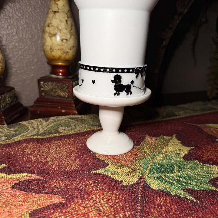Poodle Skirt Tumbler Boot, Polka Dot, 1950s Sock Hop Cup Accessory, Retro Poodle Tumbler Bottom, Rockabilly Cup Boot, 50s Inspired Gift