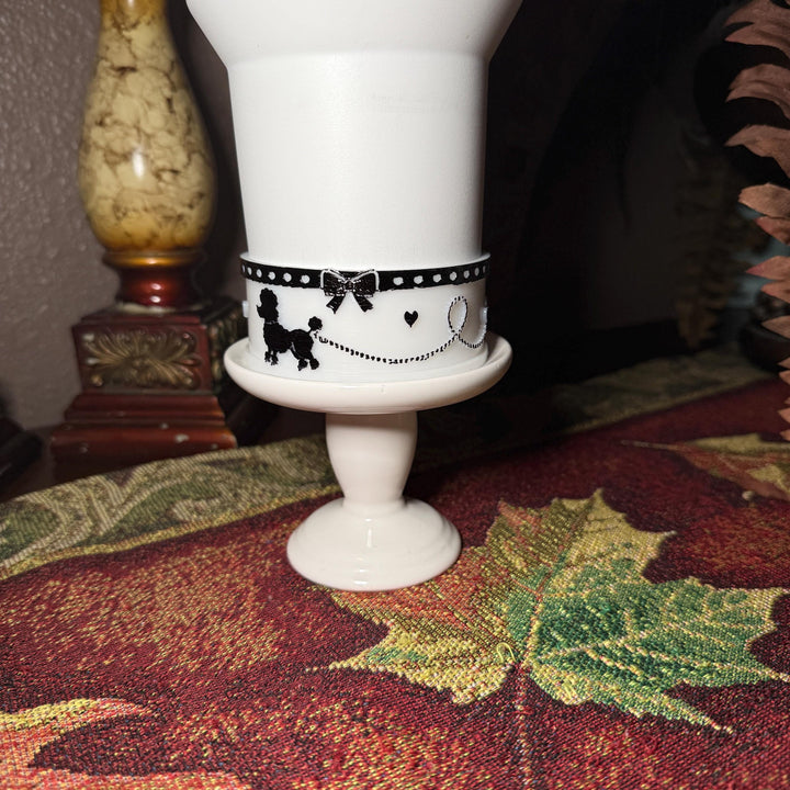 Poodle Skirt Tumbler Boot, Polka Dot, 1950s Sock Hop Cup Accessory, Retro Poodle Tumbler Bottom, Rockabilly Cup Boot, 50s Inspired Gift