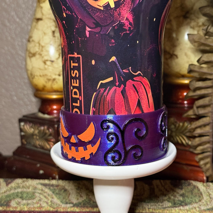 Halloween Pumpkin Patch Tumbler Boots, Purple orange black, Sleeve accessory, fits Coldest and Stanley Tumblers, Unique Gift