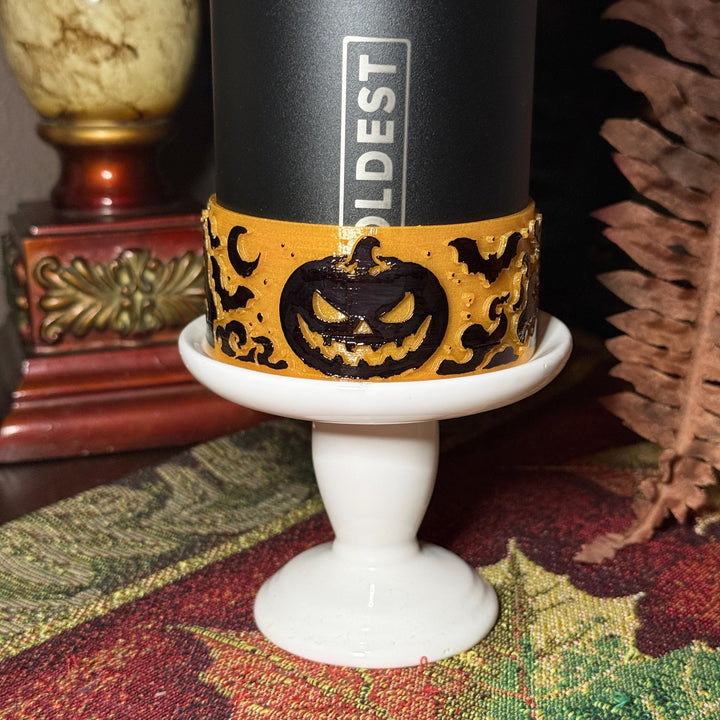 Glow in the Dark Orange Black Halloween Pumpkin Tumbler Boot, Halloween Tumbler Sleeve, Accessories for Stanley Coldest, Unique Gift