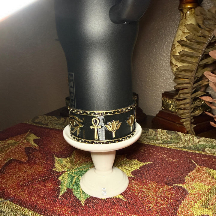 Egyptian Tumbler Boot or Lid Collar, Gold and Black Hieroglyphic Cup Accessories, Compatible with Coldest Water Tumblers