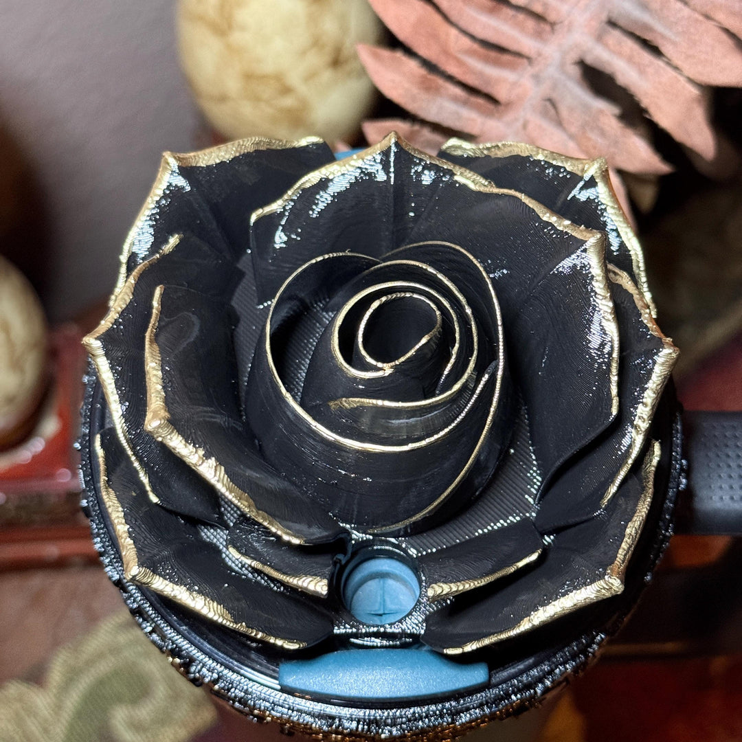 Black Magic Moth Spellcaster Tumbler Boot, Halo, lid topper, straw topper, gothic accessories black with gold accents, for Stanley Tumblers