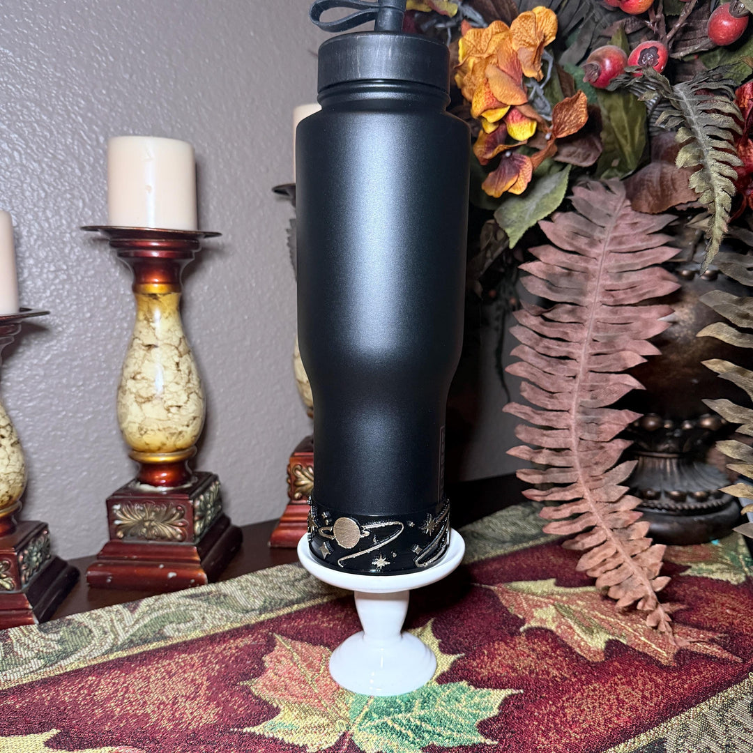 Celestial Sun Moon Plantes Tumbler Boot, black with gold accents, Coldest Big Bang, Fit's Stanley and Coldest Tumblers, Protective Sleeve