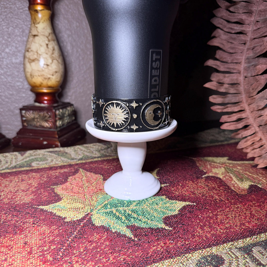 Celestial Sun Moon Plantes Tumbler Boot, black with gold accents, Coldest Big Bang, Fit's Stanley and Coldest Tumblers, Protective Sleeve