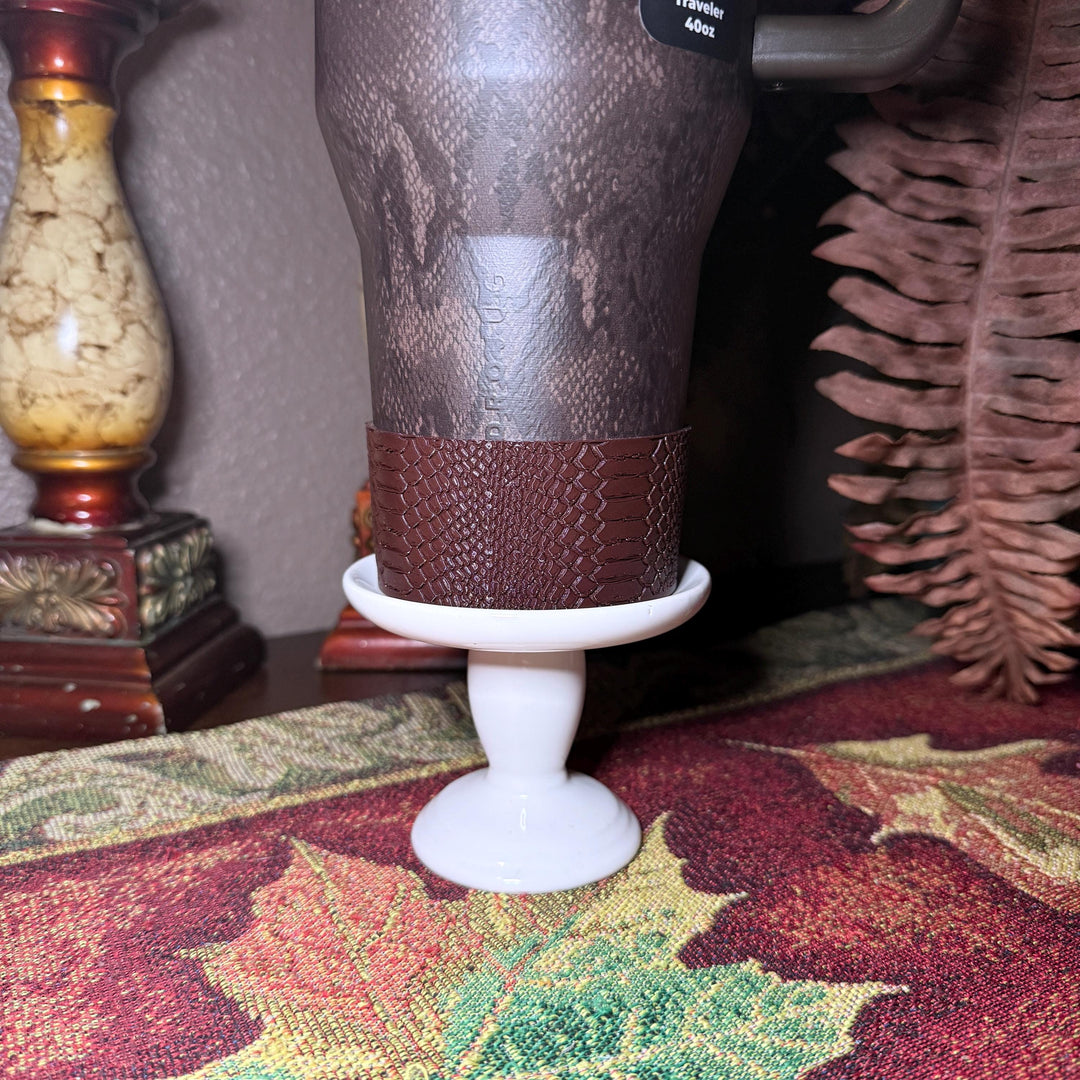 Brown Snakeskin Tumbler Boot and Halo for HydroJug Traveler 32 oz 40 oz, Reptile Print Cup Accessories