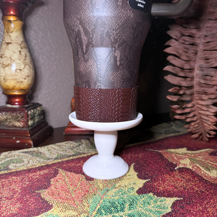 Brown Snakeskin Tumbler Boot and Halo for HydroJug Traveler 32 oz 40 oz, Reptile Print Cup Accessories