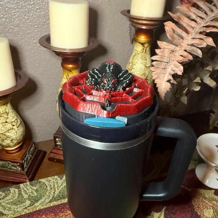 Bordeaux Lace Spiderweb Boot and Spider Lid Topper Tumbler Accessories for Stanley 20, 30 or 40 oz Boot, Spooky Halloween Gift