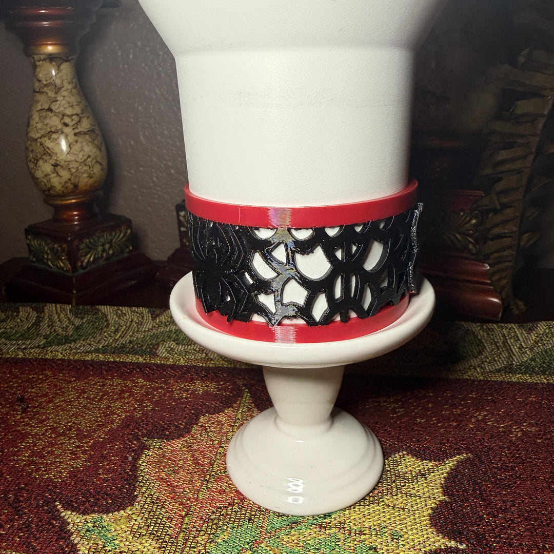 Bordeaux Lace Spiderweb Boot and Spider Lid Topper Tumbler Accessories for Stanley 20, 30 or 40 oz Boot, Spooky Halloween Gift