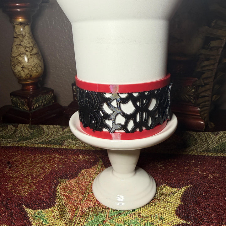 Bordeaux Lace Spiderweb Boot and Spider Lid Topper Tumbler Accessories for Stanley 20, 30 or 40 oz Boot, Spooky Halloween Gift