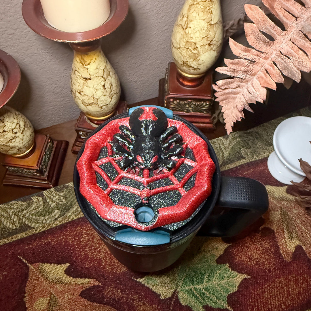 Bordeaux Lace Spiderweb Boot and Spider Lid Topper Tumbler Accessories for Stanley 20, 30 or 40 oz Boot, Spooky Halloween Gift