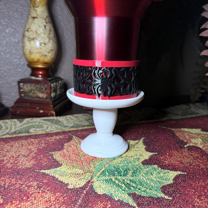 Bordeaux Lace Spiderweb Boot and Spider Lid Topper Tumbler Accessories for Stanley 20, 30 or 40 oz Boot, Spooky Halloween Gift