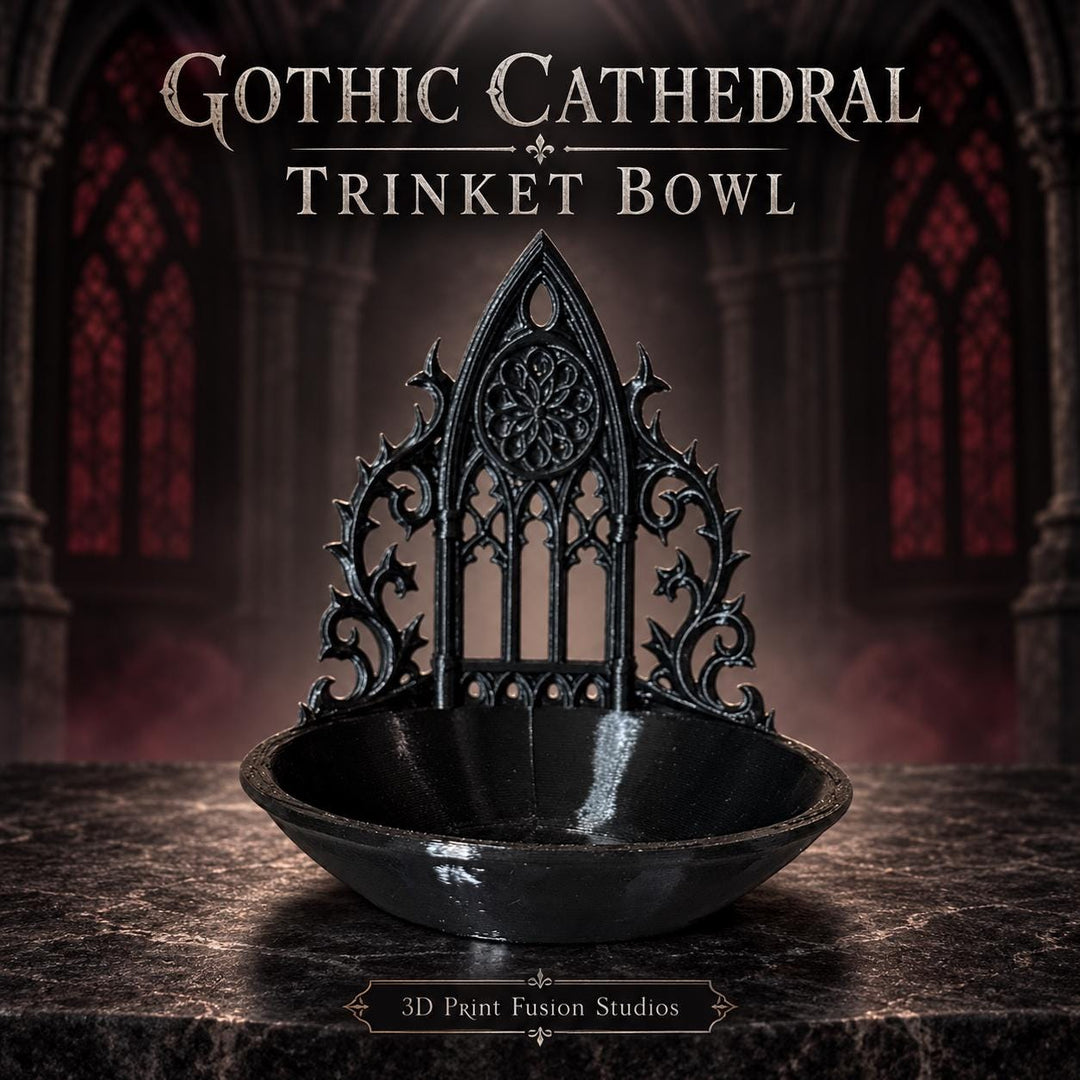 Gothic Cathedral Trinket Bowl, Jewelry Dish, Dark Academia Decor, Gothic Organizer, 3D Printed Home Decor, Witchy Gift