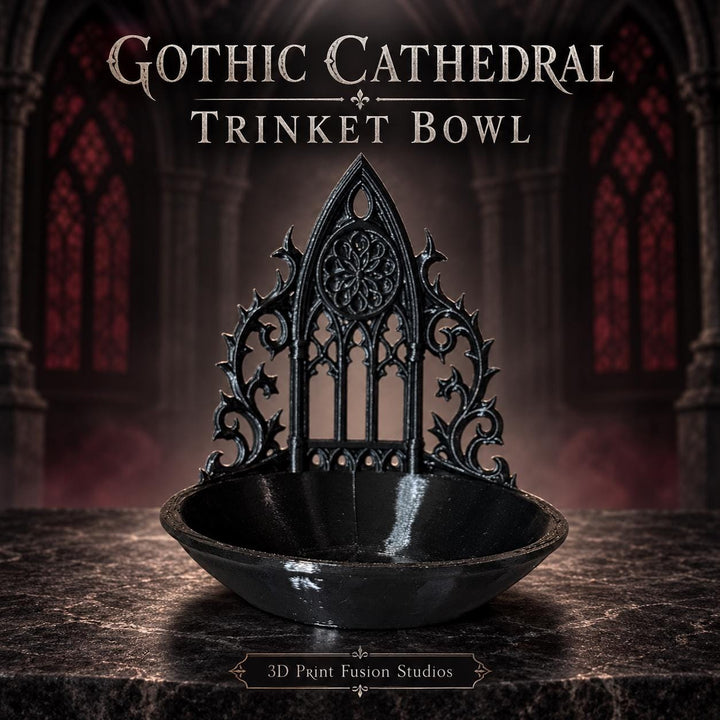 Gothic Cathedral Trinket Bowl, Jewelry Dish, Dark Academia Decor, Gothic Organizer, 3D Printed Home Decor, Witchy Gift