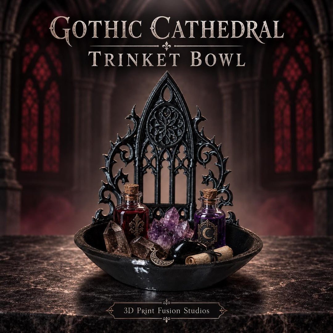 Gothic Cathedral Trinket Bowl, Jewelry Dish, Dark Academia Decor, Gothic Organizer, 3D Printed Home Decor, Witchy Gift