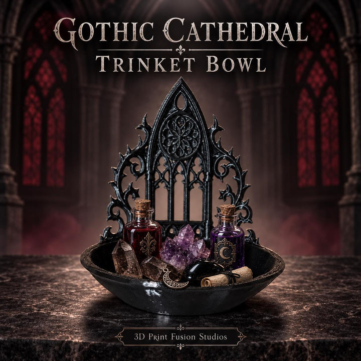 Gothic Cathedral Trinket Bowl, Jewelry Dish, Dark Academia Decor, Gothic Organizer, 3D Printed Home Decor, Witchy Gift
