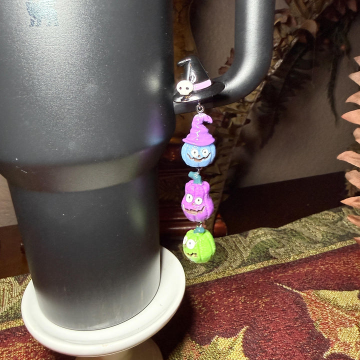 Fun Halloween Magnet. Handle Clip Charm, Witch hat, pumpkin, cauldron, bat Tumbler Charm Accessory