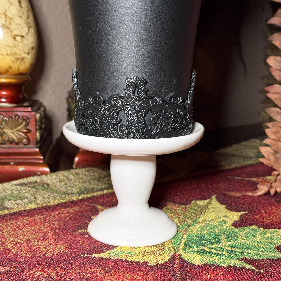 Black Ornate Scroll Lace Tumbler Boot or Halo Accessories, Victorian Damask Gothic, fits BruMate Era Violet Veil, Elegant Cup Gift