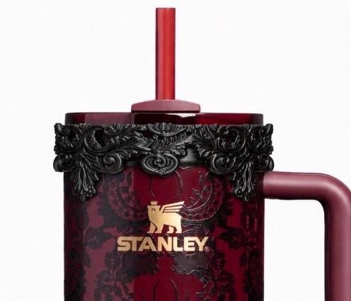 Black Ornate Scroll Lace Tumbler Accessories | Victorian Gothic, fits Stanley Bordeaux Lace 20, 30 or 40 oz Boot, Lid Halo, Elegant Cup Gift