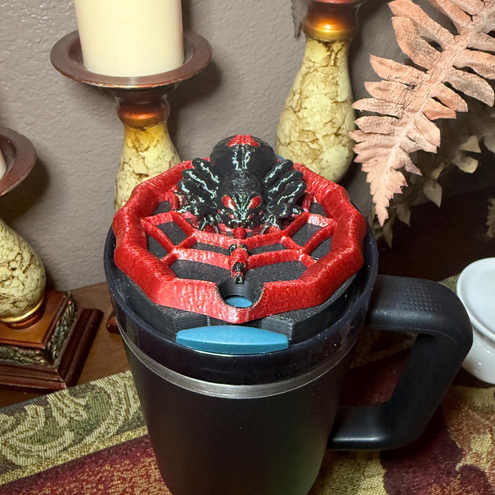 Bordeaux Lace Spiderweb Boot and Spider Lid Topper Tumbler Accessories for Stanley 20, 30 or 40 oz Boot, Spooky Halloween Gift