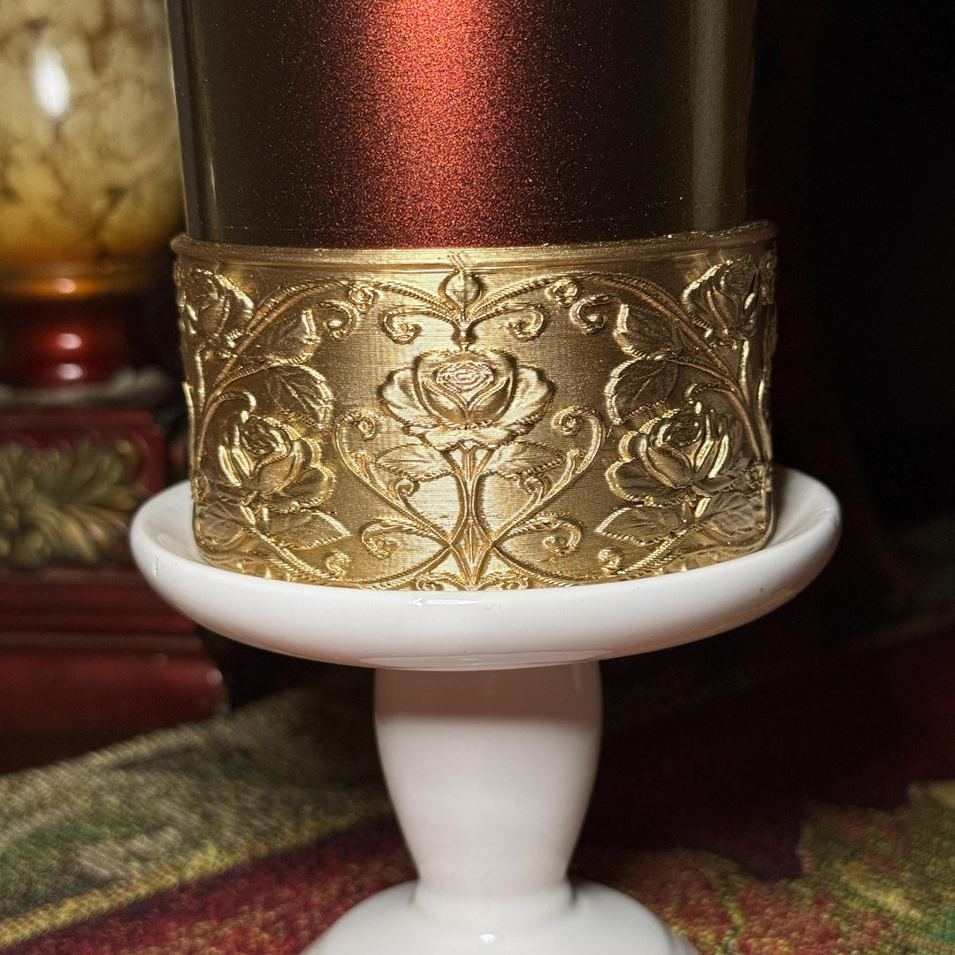 Gold or Silver Flower Scroll Embossed Rose Tumbler Boot, Tumbler Boot Sleeve, Princess, Fit's Stanley or Coldest Tumblers, Protective Sleeve