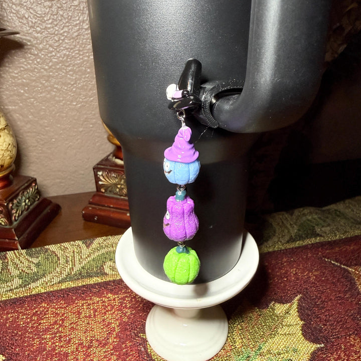 Fun Halloween Magnet. Handle Clip Charm, Witch hat, pumpkin, cauldron, bat Tumbler Charm Accessory