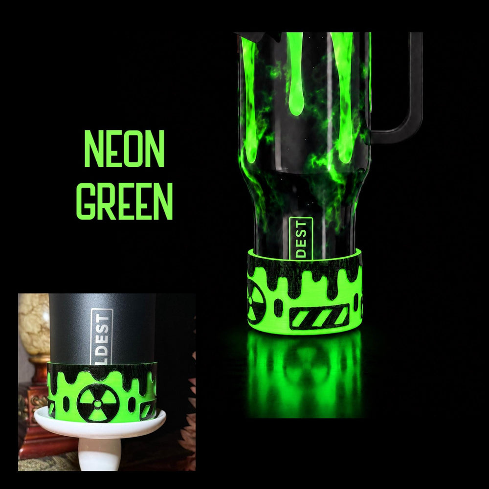 Radioactive Fallout Tumbler Boot, Cup Accessory, Neon Green or Glow in the Dark Green Sleeve, for Coldest and Stanley tumblers