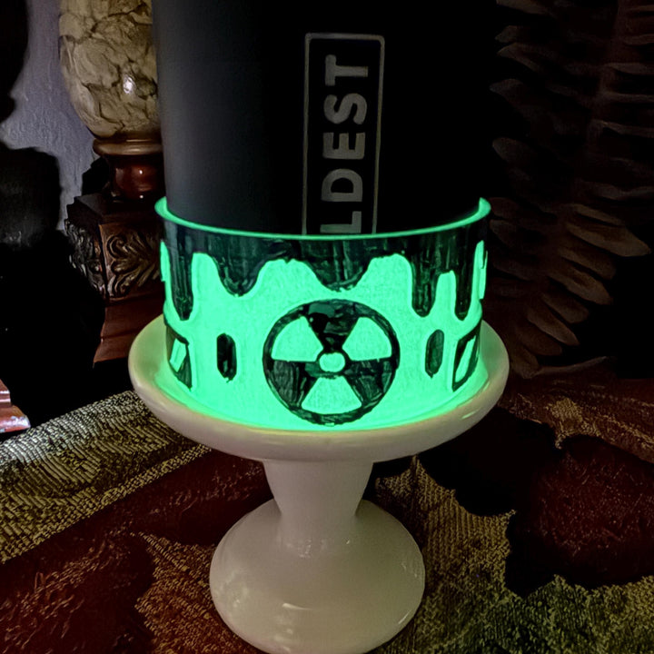 Radioactive Fallout Tumbler Boot, Cup Accessory, Neon Green or Glow in the Dark Green Sleeve, for Coldest and Stanley tumblers