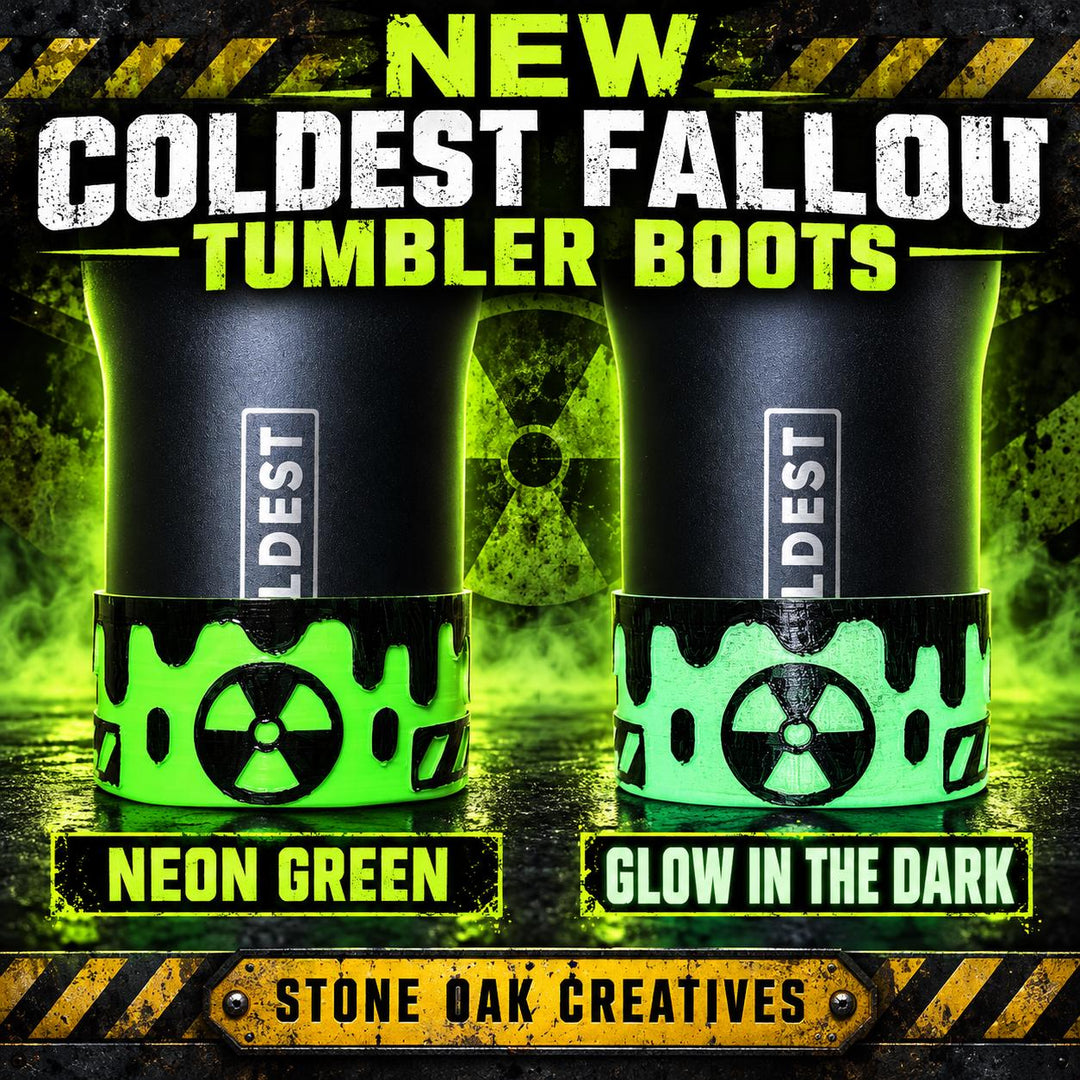 Radioactive Fallout Tumbler Boot, Cup Accessory, Neon Green or Glow in the Dark Green Sleeve, for Coldest and Stanley tumblers