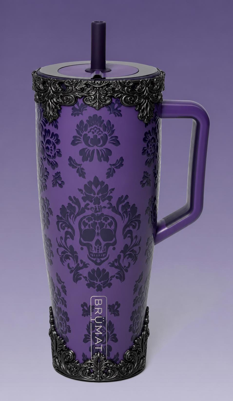 Black Ornate Scroll Lace Tumbler Boot or Halo Accessories, Victorian Damask Gothic, fits BruMate Era Violet Veil, Elegant Cup Gift