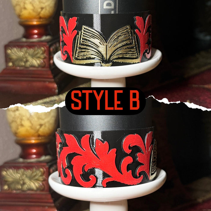 Dying to Read Tumbler Boot | Compatible with Coldest 24 32 36 46 oz | Gothic Skull Books 3D Printed Cup Accessory