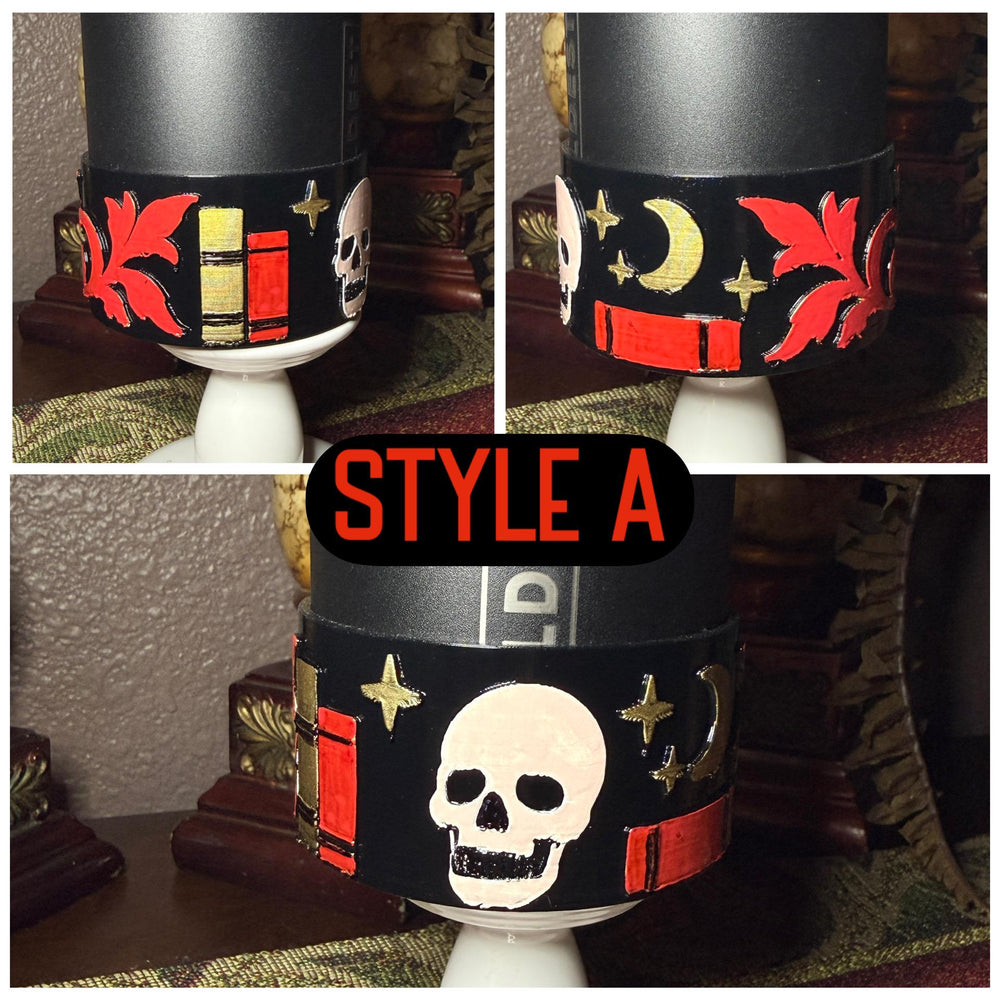 Dying to Read Tumbler Boot | Compatible with Coldest 24 32 36 46 oz | Gothic Skull Books 3D Printed Cup Accessory