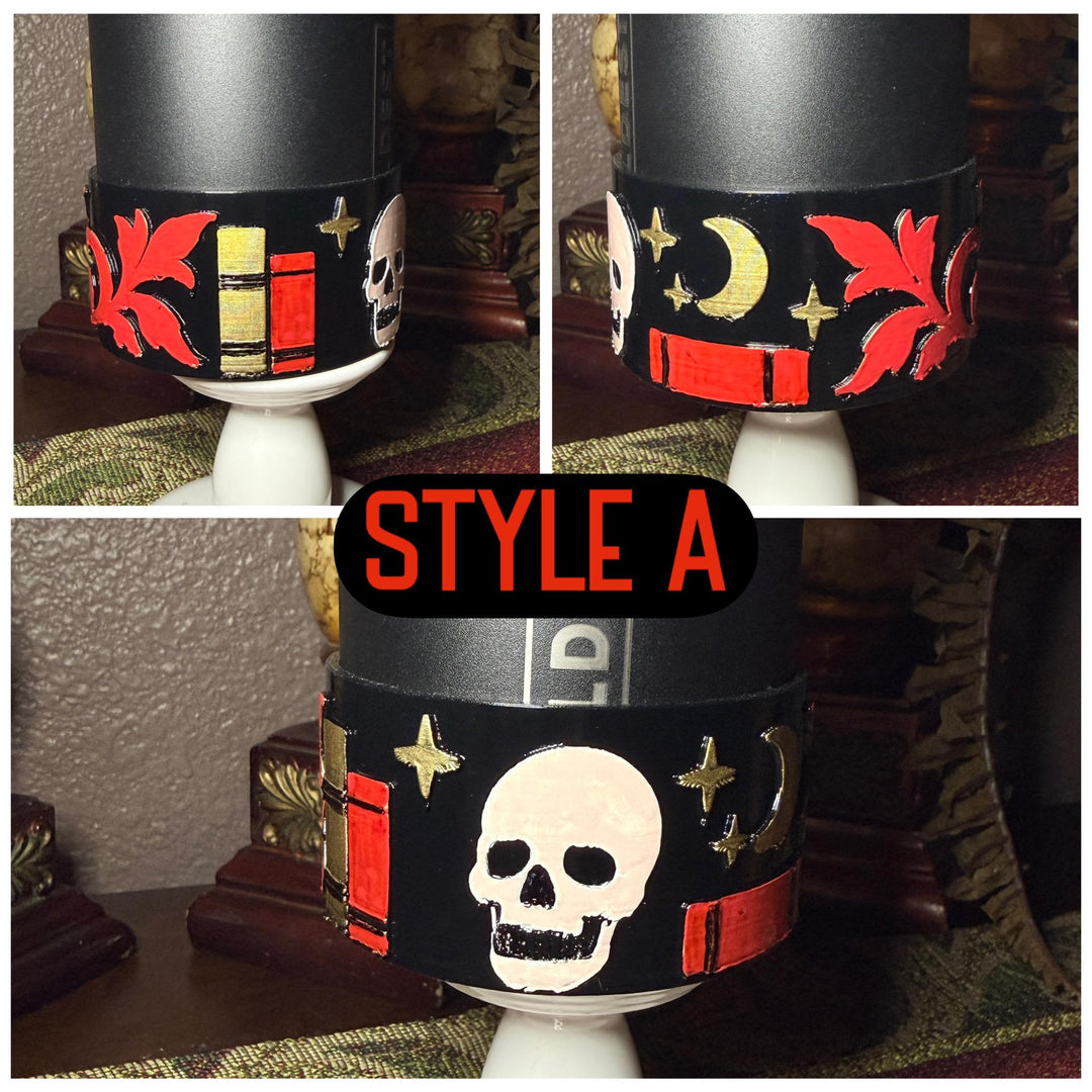 Dying to Read Tumbler Boot | Compatible with Coldest 24 32 36 46 oz | Gothic Skull Books 3D Printed Cup Accessory
