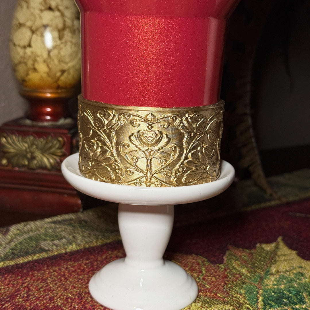 Gold or Silver Flower Scroll Embossed Rose Tumbler Boot, Tumbler Boot Sleeve, Princess, Fit's Stanley or Coldest Tumblers, Protective Sleeve