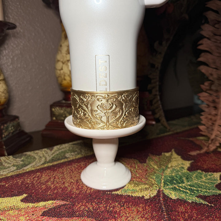 Gold or Silver Flower Scroll Embossed Rose Tumbler Boot, Tumbler Boot Sleeve, Princess, Fit's Stanley or Coldest Tumblers, Protective Sleeve