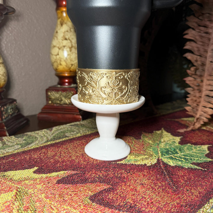 Gold or Silver Flower Scroll Embossed Rose Tumbler Boot, Tumbler Boot Sleeve, Princess, Fit's Stanley or Coldest Tumblers, Protective Sleeve