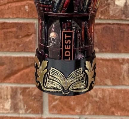 Dying to Read Tumbler Boot | Compatible with Coldest 24 32 36 46 oz | Gothic Skull Books 3D Printed Cup Accessory