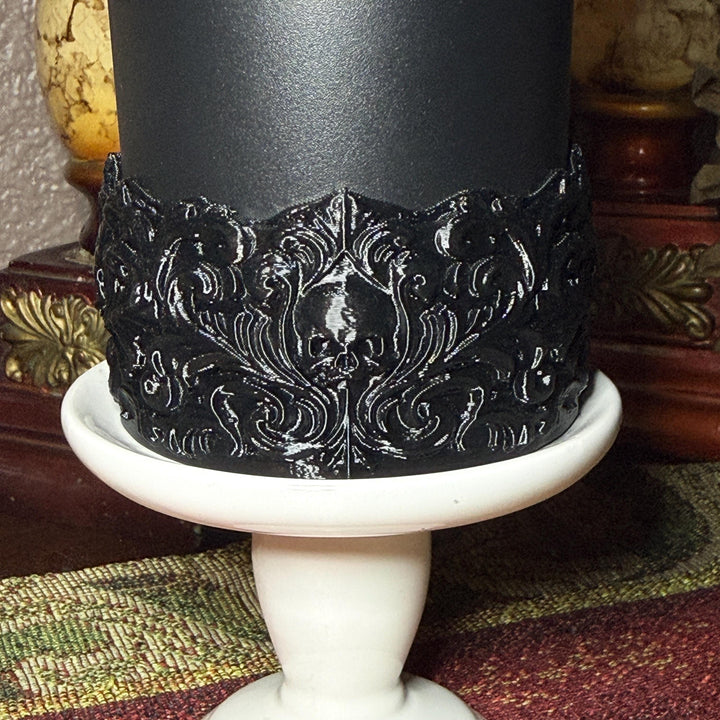 Detailed Lace Skull Boot for the Coldest Starry or Glowie Sugar Skulls, Stanley Deadly Damask Skulls, Halloween