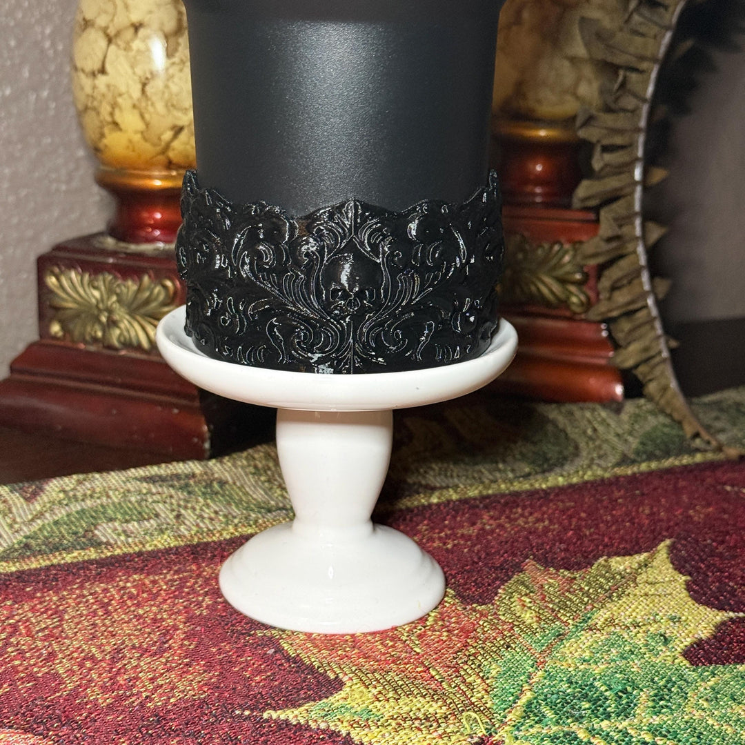 Detailed Lace Skull Boot for the Coldest Starry or Glowie Sugar Skulls, Stanley Deadly Damask Skulls, Halloween