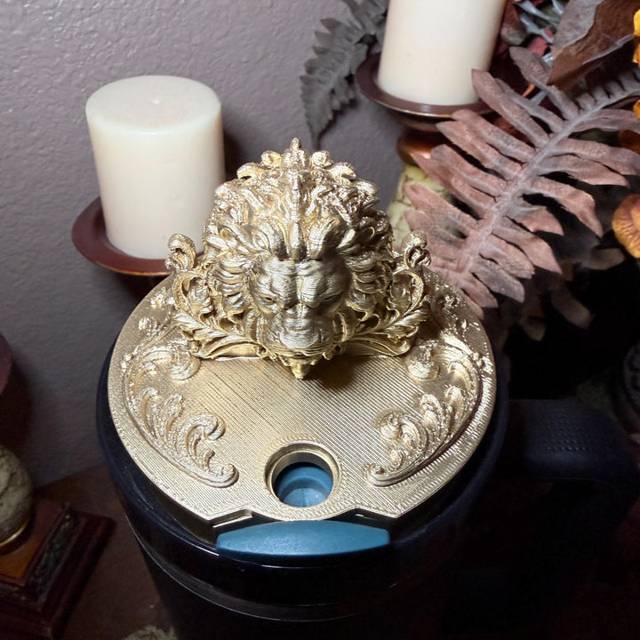 NEW Gold Lion Face Tumbler Lid Topper or Boot, fits your 20/30 oz 40 oz Black Honey Stanley Tumblers, Lion of Judah, Unique Gift