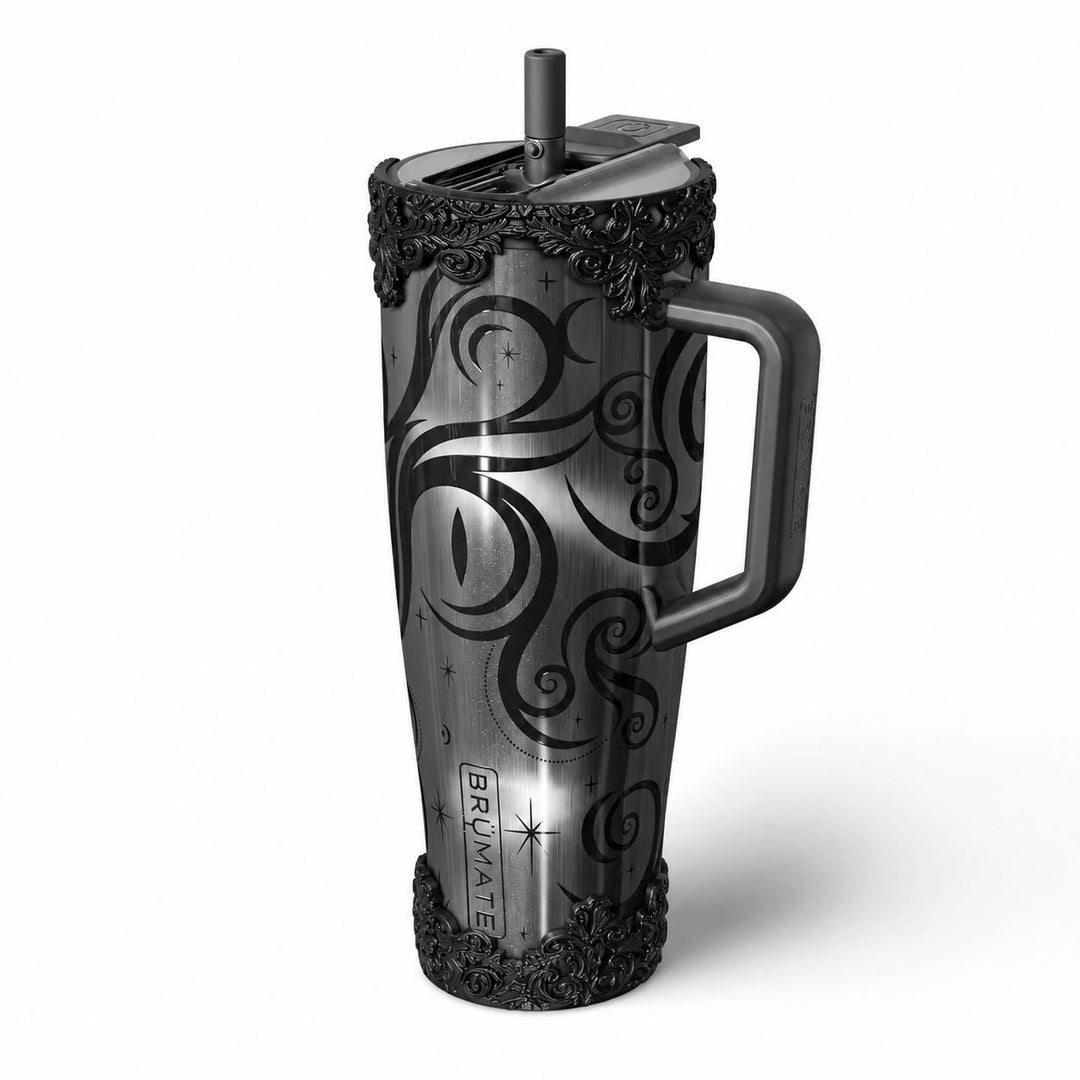 Black Ornate Scroll Lace Tumbler Boot or Halo Accessories, Victorian Damask Gothic, fits BruMate Era ACOTAR, Elegant Cup Gift