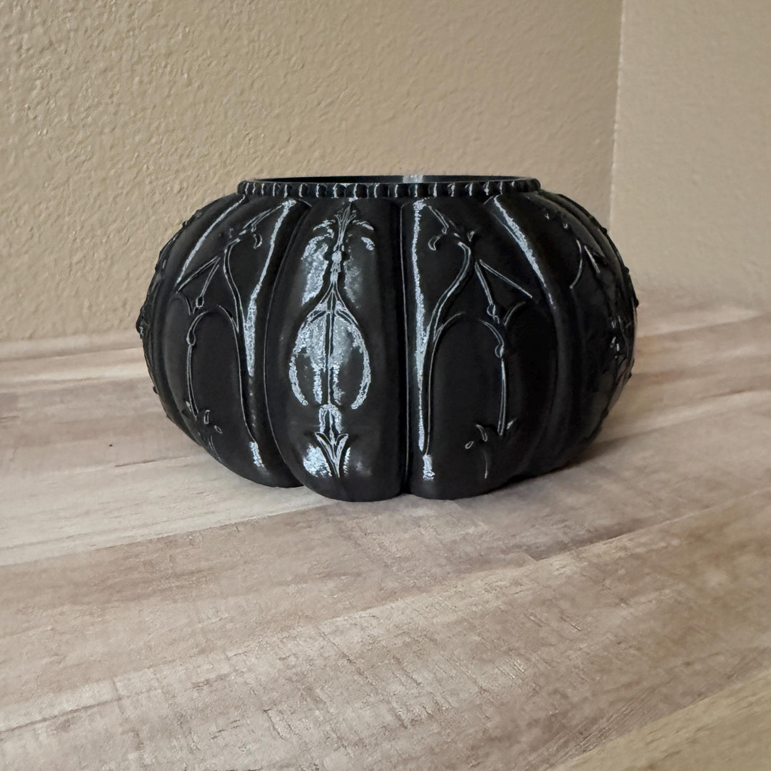 Spider Web Candle Holder, Gothic Black 3D Printed Halloween Decor, Witchy Vibes