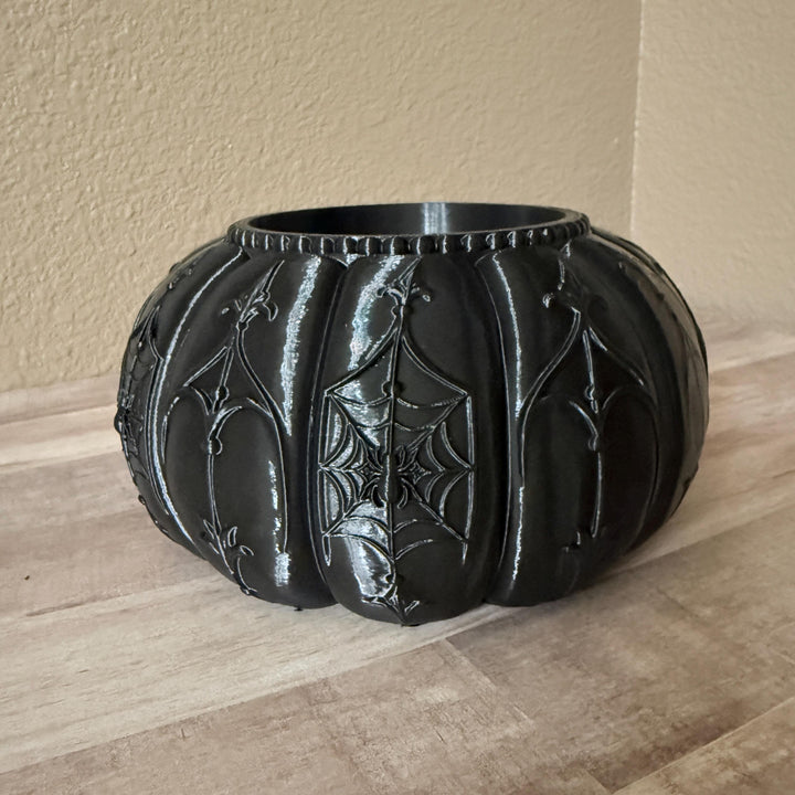 Spider Web Candle Holder, Gothic Black 3D Printed Halloween Decor, Witchy Vibes