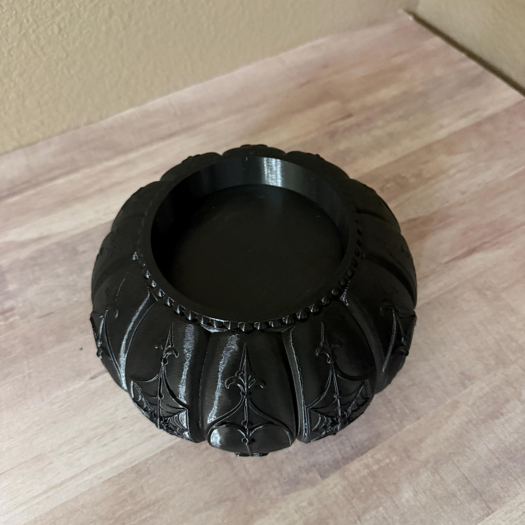 Spider Web Candle Holder, Gothic Black 3D Printed Halloween Decor, Witchy Vibes
