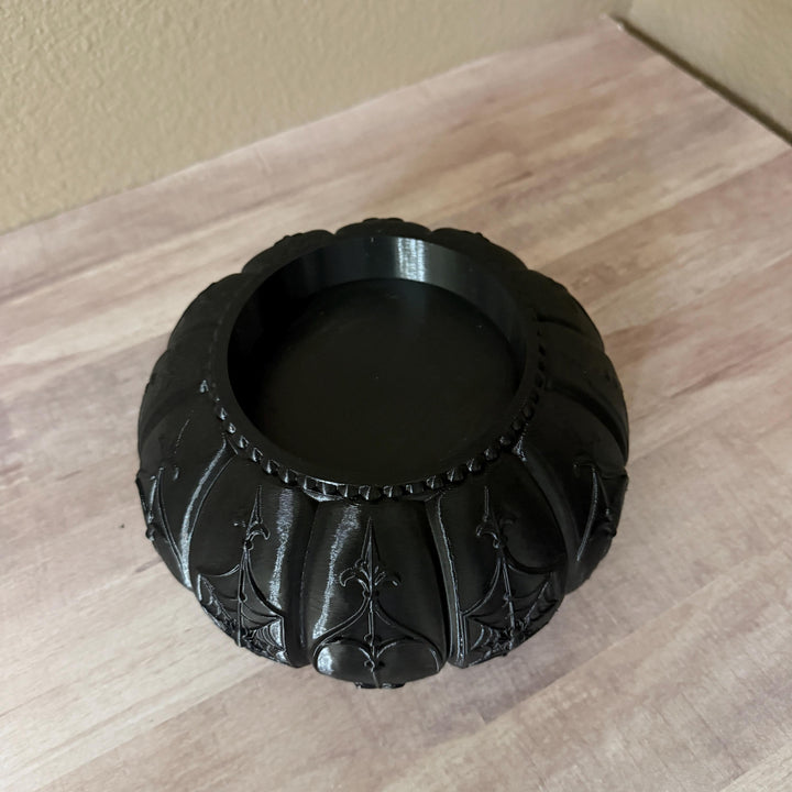 Spider Web Candle Holder, Gothic Black 3D Printed Halloween Decor, Witchy Vibes