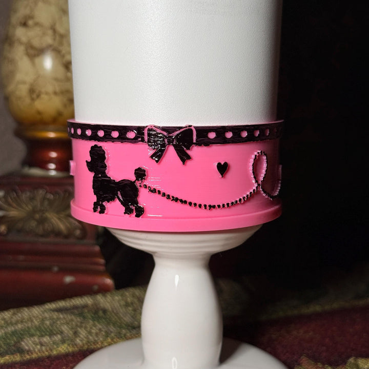 Poodle Skirt Tumbler Boot, Polka Dot, 1950s Sock Hop Cup Accessory, Retro Poodle Tumbler Bottom, Rockabilly Cup Boot, 50s Inspired Gift