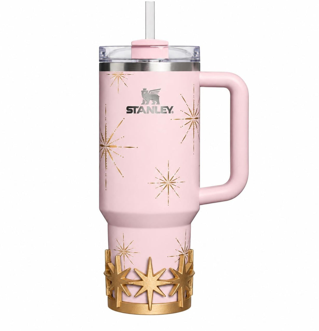 Gold Starburst Tumbler Boot or toppers, star boot sleeve, Stanley Tumbler Accessories, Flamingo Carmine Plum Pine Winter Radiance