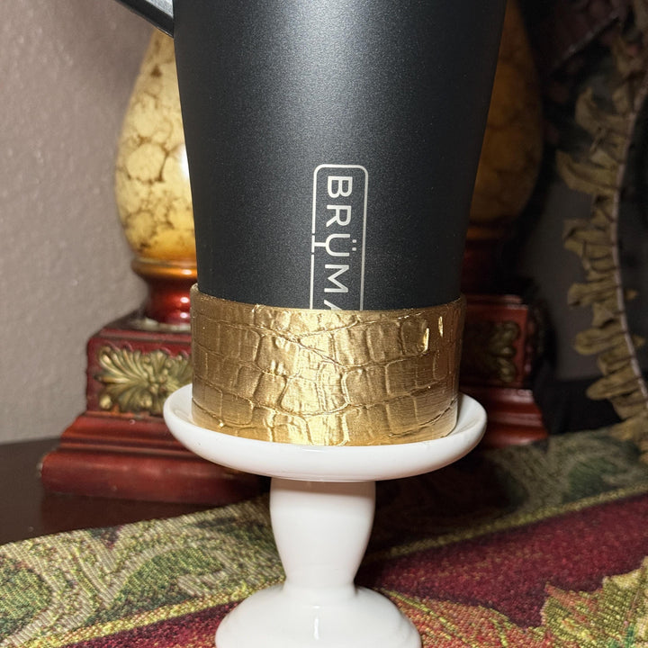 Gold Crocodile Print Tumbler Boot or Halo, Unique Gift, Green Emerald Croc, Hydrojug, Stanley, and others