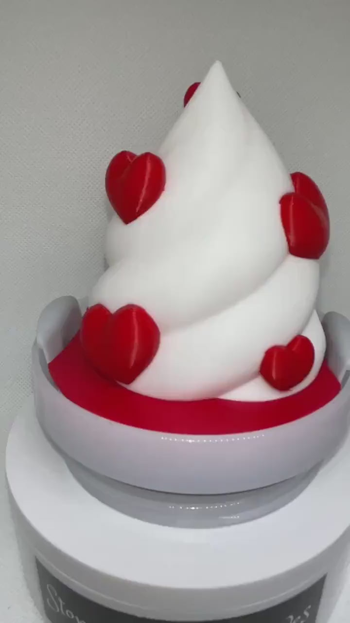 Heart Whipped Topping Valentine Tumbler Topper for 14 oz, 20/30 oz, 40 oz tumblers, 3D Heart tumbler topper, 3D Valentine Topper unique gift