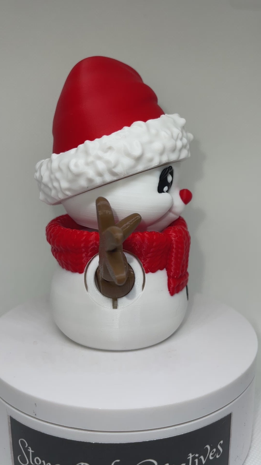 3D Printed Baby Snowman, Adorable Vibrant Baby Snowman with moveable arms